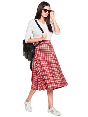 checkered a-line skirt - 15747961 - Standard Image - 4