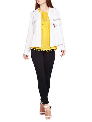 gathered detail embellished jacket - 15748759 - Standard Image - 4