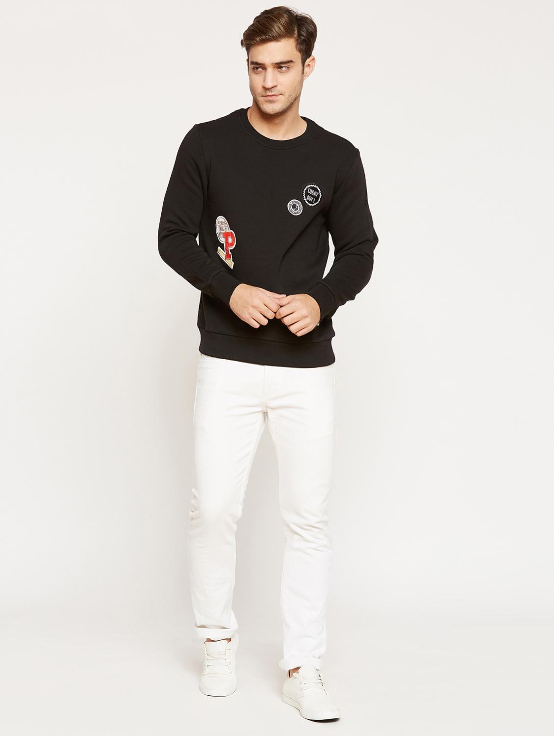 black cotton printed sweatshirt - 15754483 - Zoom Image - 4