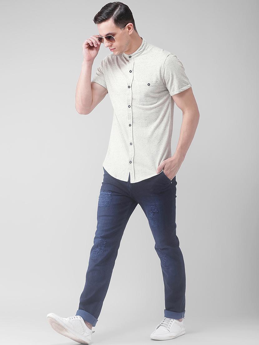 white cotton blend casual shirt - 15754822 - Zoom Image - 4