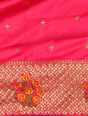 zari embroidered saree with blouse - 15754857 - Standard Image - 4