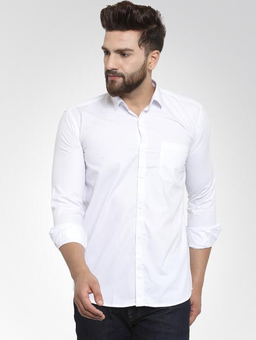 solid white casual shirt - 15755124 - Standard Image - 1