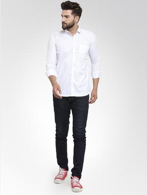 solid white casual shirt - 15755124 - Standard Image - 4