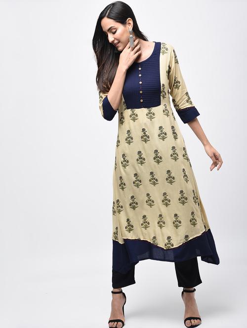 A-line printed kurta - 15756998 - Standard Image - 1