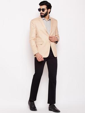 beige cotton formal blazer - 15758833 - Standard Image - 4