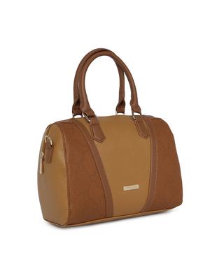 tan leatherette (pu) duffel handbag - 15759168 - Standard Image - 4