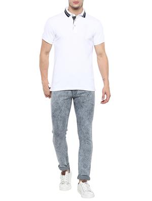 grey cotton blend washed jeans - 15759227 - Standard Image - 4
