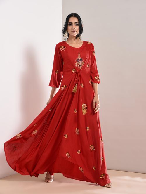 layered embroidered kurta - 15760026 - Standard Image - 1