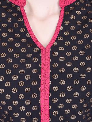 floral printed kurta with churidaar - 15760173 - Standard Image - 4
