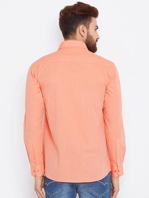 orange solid casual shirt - 15764782 - Standard Image - 4