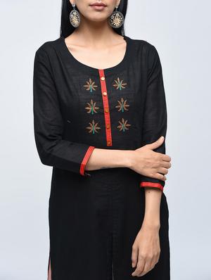 embroidered straight kurta - 15765049 - Standard Image - 4