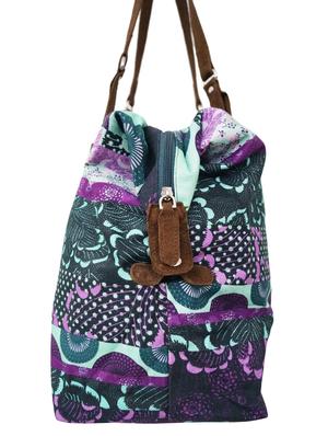 multi colored cotton polyester blend duffel shopping bag - 15765256 - Standard Image - 4