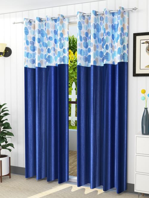 2 Piece Eyelet Window Curtains - 5 ft, Brown - 15766700 - Standard Image - 1
