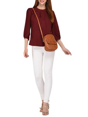ruffle trim pleat detail top - 15766873 - Standard Image - 4