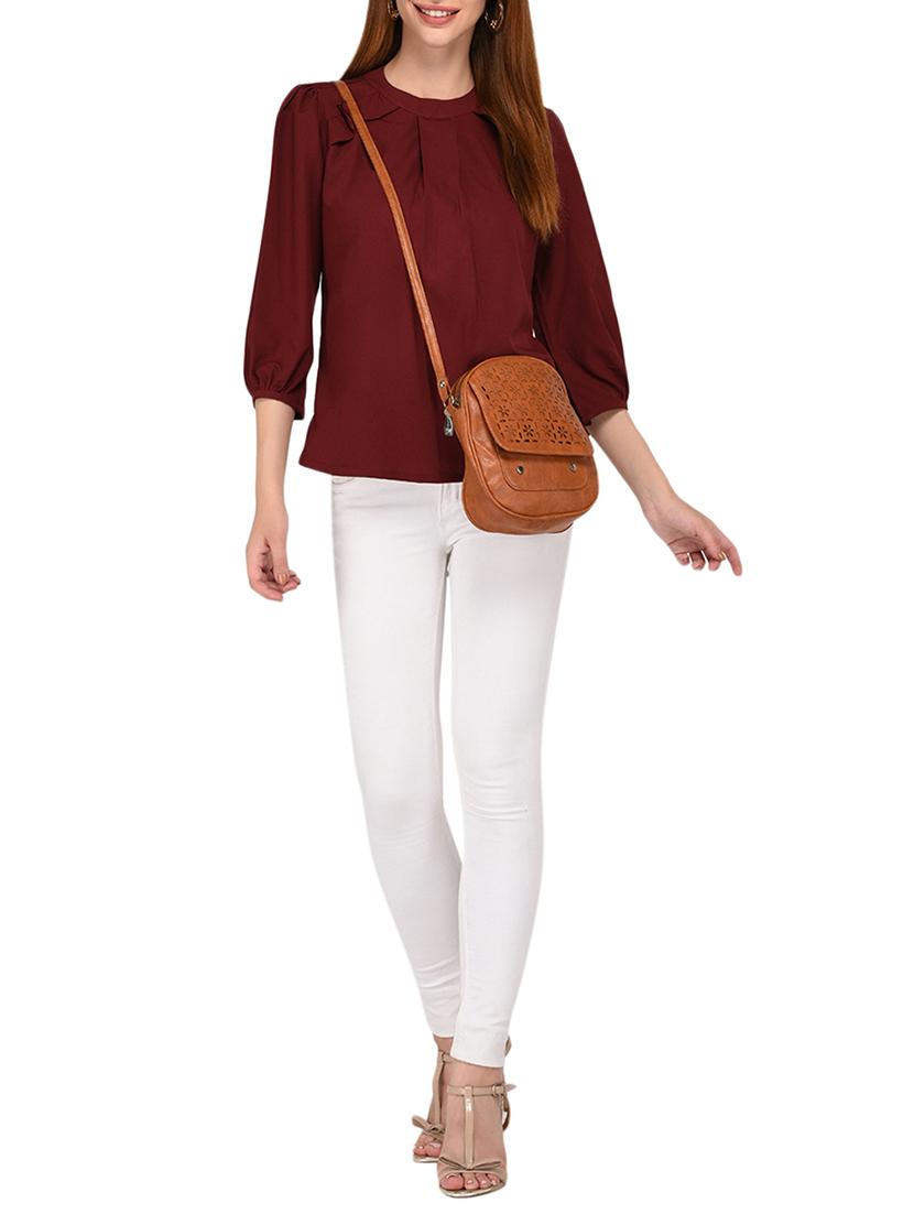ruffle trim pleat detail top - 15766873 - Zoom Image - 4