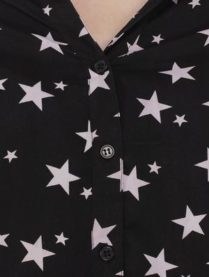 star print curved hem shirt - 15767543 - Standard Image - 4