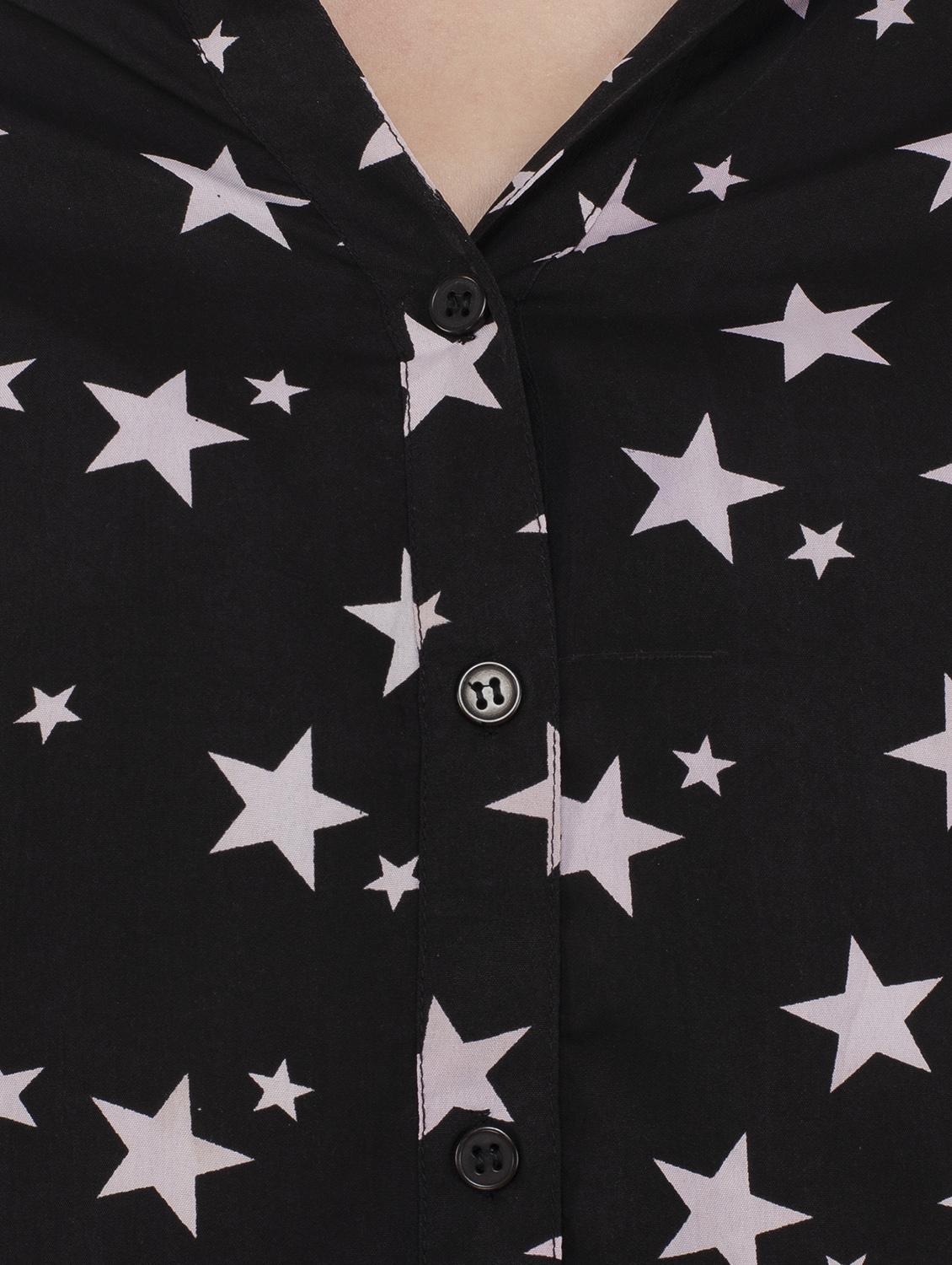star print curved hem shirt - 15767543 - Zoom Image - 4
