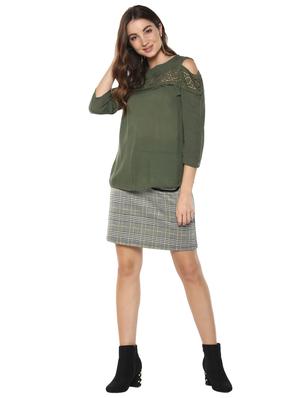 lace insert cold shoulder top - 15770399 - Standard Image - 4