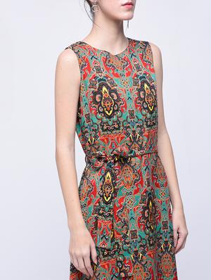 self tie sleeveless maxi dress - 15770570 - Standard Image - 4