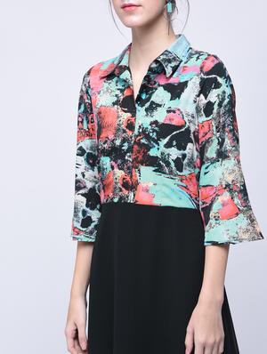 placket detail abstract a-line dress - 15770590 - Standard Image - 4