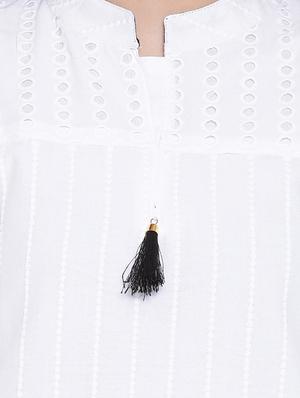 chikankari work kurta with palazzo set - 15770775 - Standard Image - 4