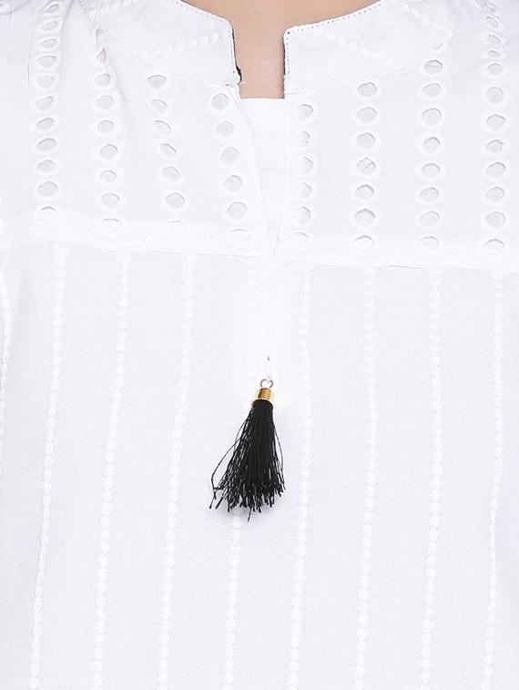 chikankari work kurta with palazzo set - 15770775 - Zoom Image - 4