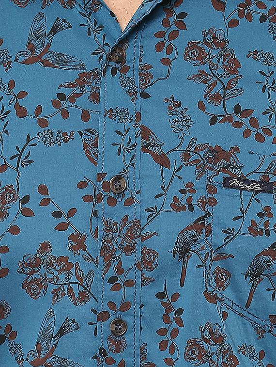 blue floral printed casual shirt - 15772701 - Zoom Image - 4