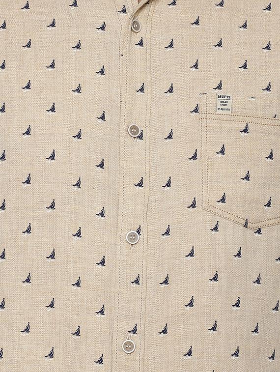 beige printed casual shirt - 15772750 - Zoom Image - 4