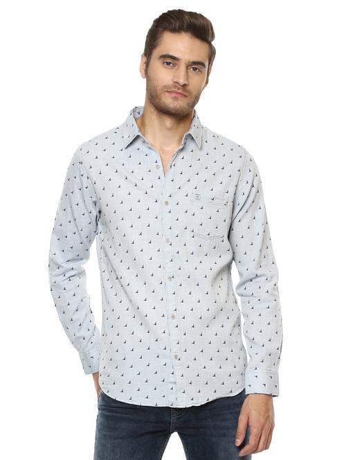 grey printed casual shirt - 15772752 - Standard Image - 1