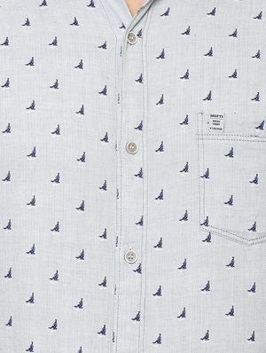 grey printed casual shirt - 15772752 - Standard Image - 4