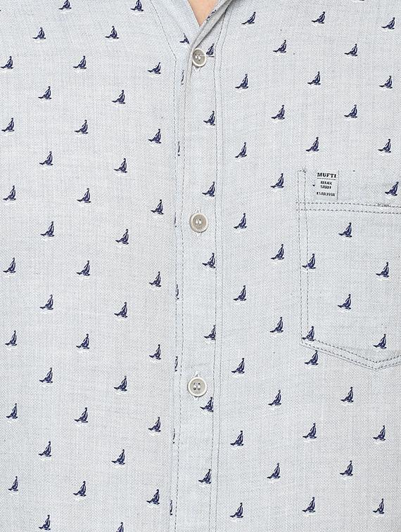 grey printed casual shirt - 15772752 - Zoom Image - 4