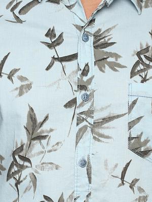 blue printed casual shirt - 15772766 - Standard Image - 4