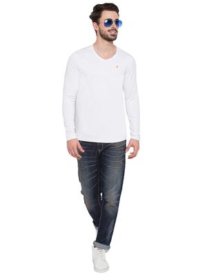 solid white v-neck t-shirt - 15772933 - Standard Image - 4