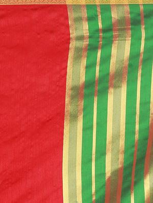 red art silk woven saree with blouse - 15773512 - Standard Image - 4