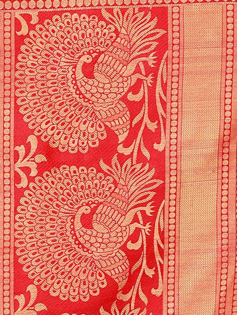 green silk woven saree with blouse - 15773554 - Zoom Image - 4