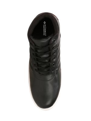 black leatherette lace up sneakers - 15774758 - Standard Image - 4