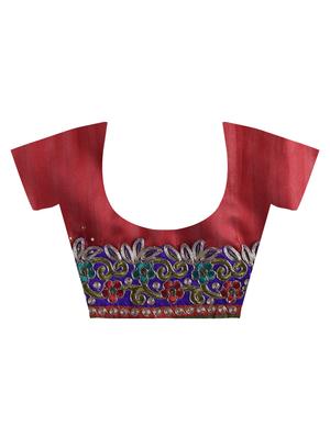 embroidered border embellished saree with blouse - 15775403 - Standard Image - 4
