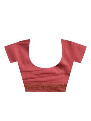 self design border solid saree with blouse - 15775437 - Standard Image - 4