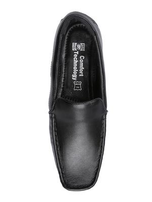 black leather office wear loafers - 15776670 - Standard Image - 4