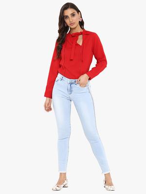 side taping frayed jeans - 15778546 - Standard Image - 4