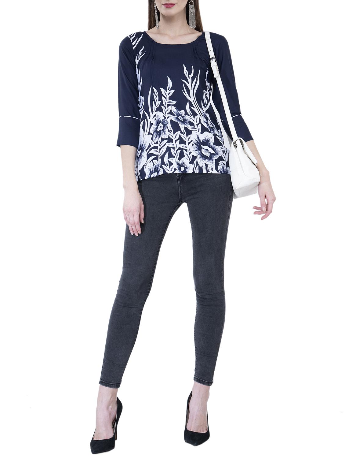 pintuck detail floral top - 15778866 - Zoom Image - 4