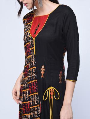 geometrical embroidered a-line kurta - 15781261 - Standard Image - 4