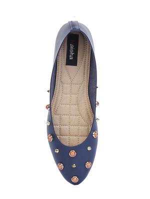 blue slip on ballerinas - 15781266 - Standard Image - 4