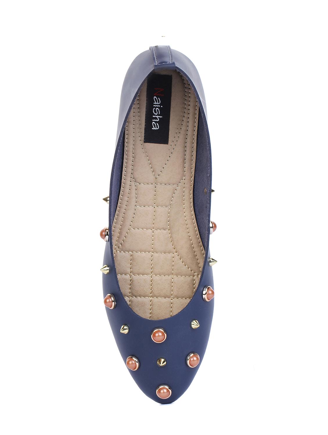 blue slip on ballerinas - 15781266 - Zoom Image - 4
