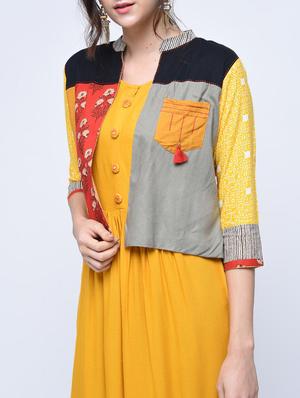 straight embroidered kurta with jacket - 15781300 - Standard Image - 4