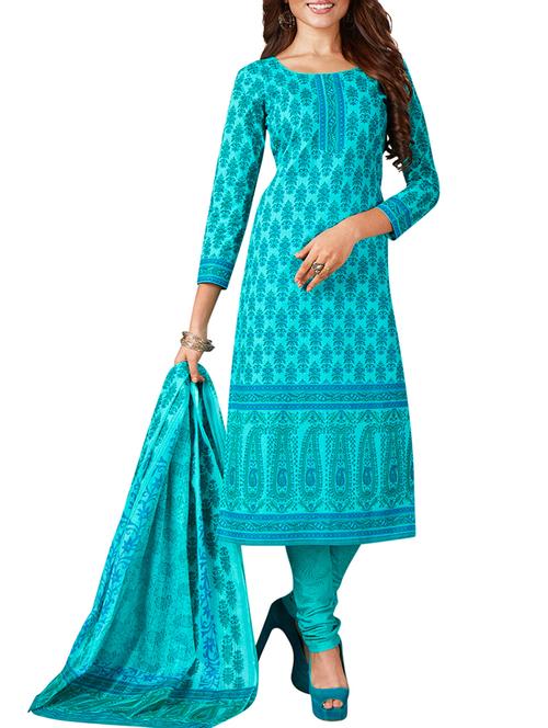 printed unstitched churidaar suit - 15782426 - Standard Image - 1