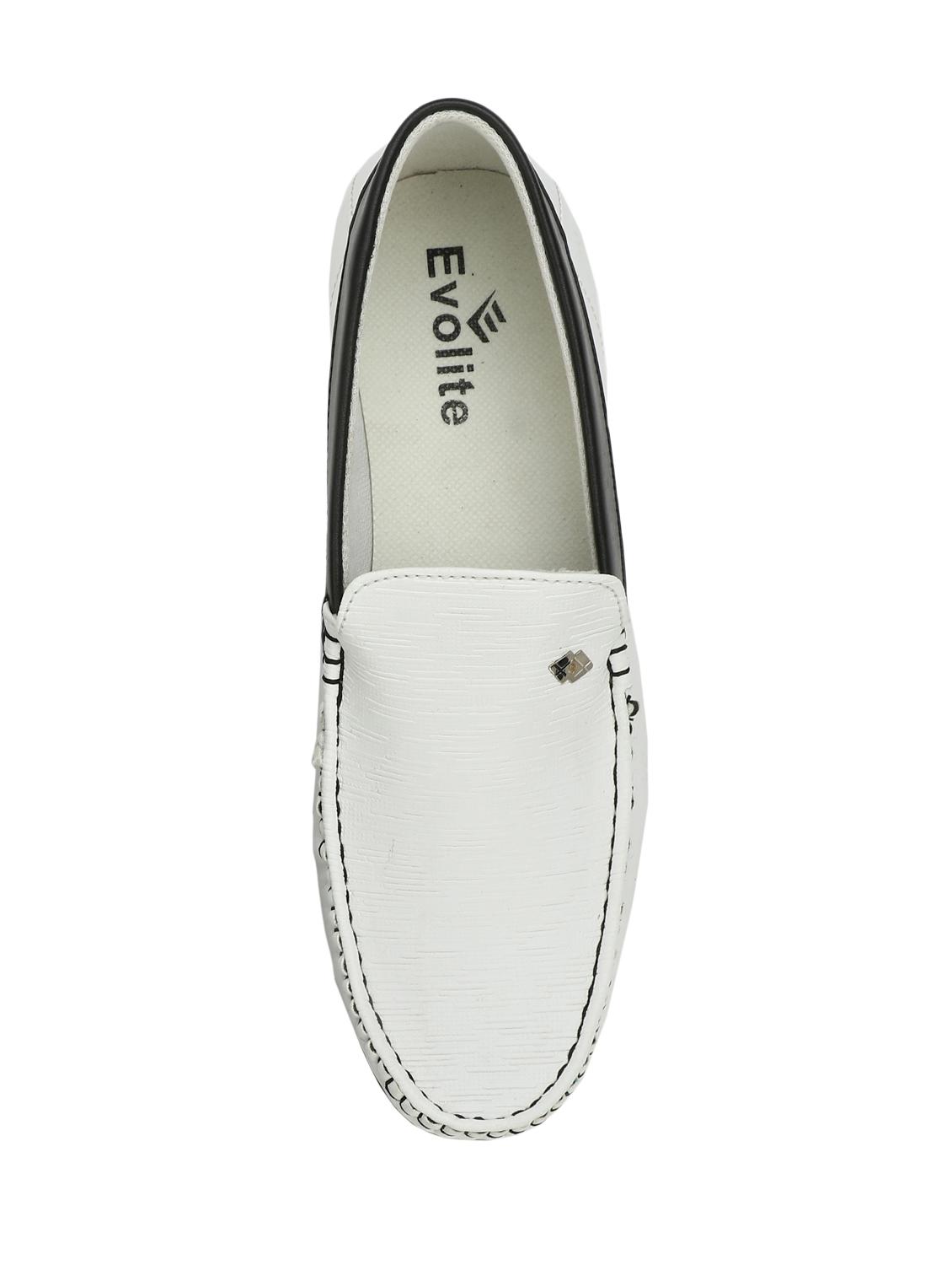 white leatherette slip on loafers - 15784142 - Zoom Image - 4