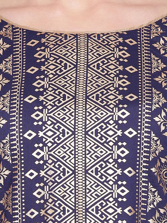 straight foil print kurta - 15791325 - Zoom Image - 4