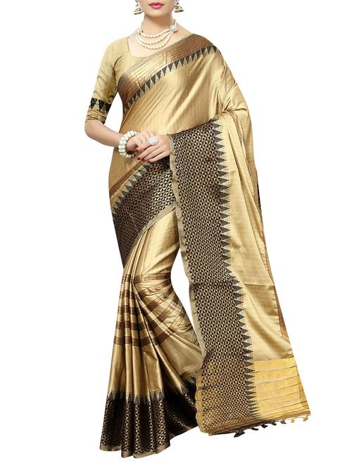zari striped saree with blouse - 15792355 - Standard Image - 1