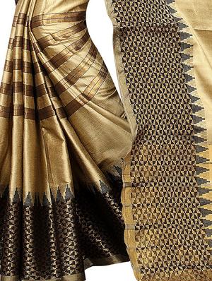 zari striped saree with blouse - 15792355 - Standard Image - 4
